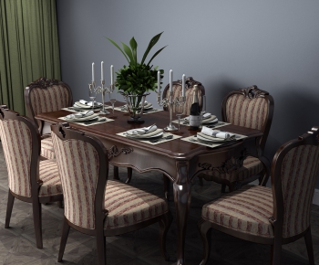 American Style Dining Table And Chairs-ID:178279845
