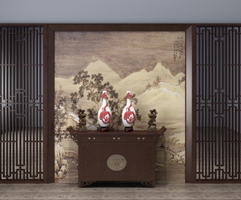New Chinese Style Side Cabinet/Entrance Cabinet-ID:253293989