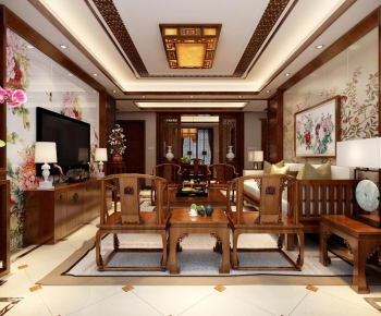 Chinese Style A Living Room-ID:892165987