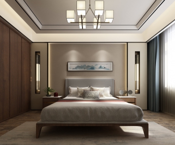 New Chinese Style Bedroom-ID:412921991