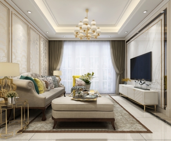 Simple European Style A Living Room-ID:346678954