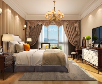 American Style Simple European Style Bedroom-ID:583559958