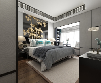 New Chinese Style Bedroom-ID:349836368