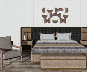 Modern Double Bed-ID:937547735