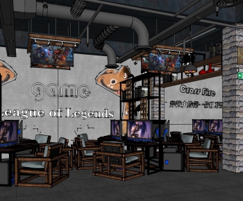 Industrial Style Internet Cafe-ID:775124291