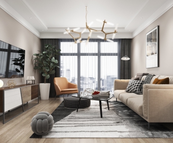 Modern A Living Room-ID:380491963
