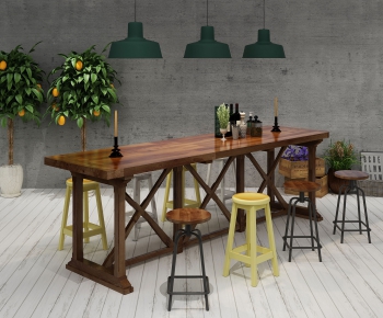 Industrial Style Leisure Table And Chair-ID:931091712
