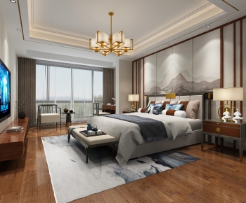 New Chinese Style Bedroom-ID:131610217