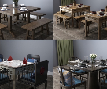 New Chinese Style Dining Table And Chairs-ID:920685955