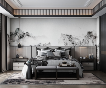 New Chinese Style Bedroom-ID:344574462