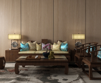 New Chinese Style Sofa Combination-ID:902294977