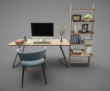 Modern Computer Desk And Chair-ID:759891937