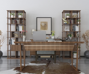 New Chinese Style Computer Desk And Chair-ID:208296927