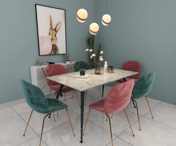 Nordic Style Dining Table And Chairs-ID:132514773