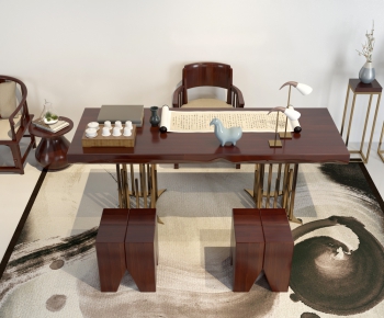 Chinese Style Computer Desk And Chair-ID:410063762