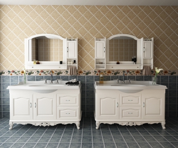 Simple European Style Bathroom Cabinet-ID:419245628