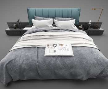 Modern Double Bed-ID:299307134