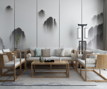 New Chinese Style Sofa Combination-ID:270273855