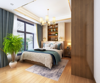 New Chinese Style Bedroom-ID:109989754