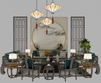 New Chinese Style Sofa Combination-ID:522863498