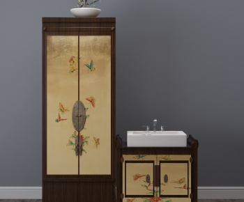 New Chinese Style Bathroom Cabinet-ID:617282191