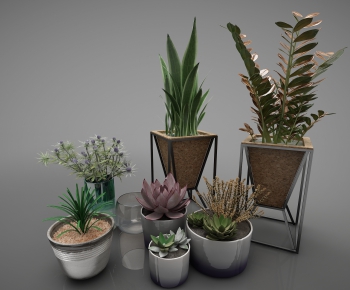 Modern Potted Green Plant-ID:396209598