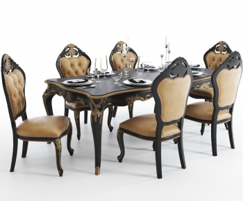 Simple European Style Dining Table And Chairs-ID:394317416