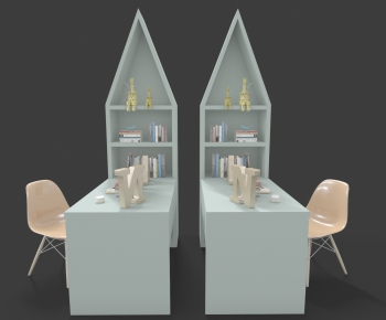 Modern Computer Desk And Chair-ID:581377364