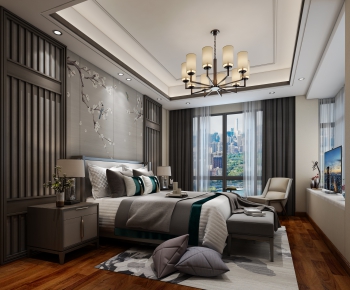 New Chinese Style Bedroom-ID:704867635