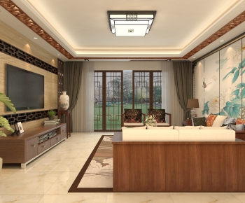 New Chinese Style A Living Room-ID:773791521