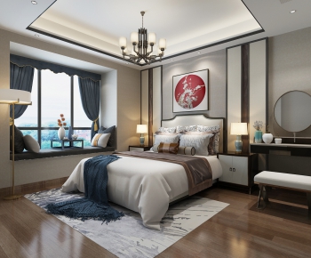 New Chinese Style Bedroom-ID:443157434