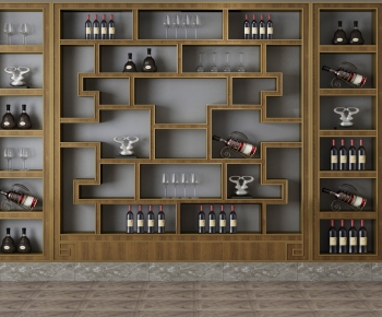 New Chinese Style Wine Cabinet-ID:892284398