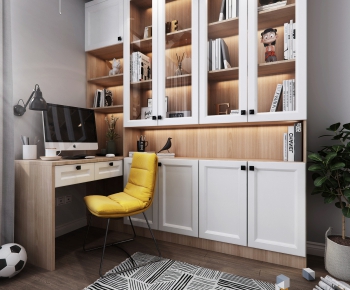 Nordic Style Computer Desk And Chair-ID:282515183