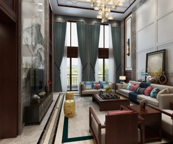 New Chinese Style A Living Room-ID:686570851