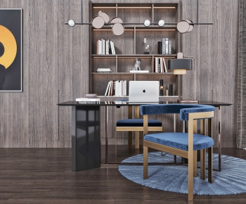 Modern Computer Desk And Chair-ID:539281526