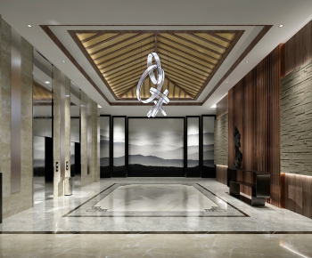 New Chinese Style Elevator Hall-ID:910417552