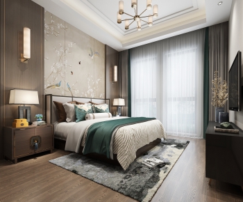 New Chinese Style Bedroom-ID:384217568