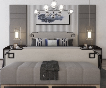 New Chinese Style Double Bed-ID:646980163