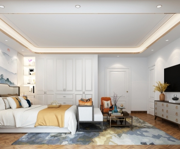 New Chinese Style Bedroom-ID:691091634