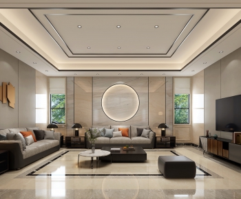 New Chinese Style A Living Room-ID:176803863