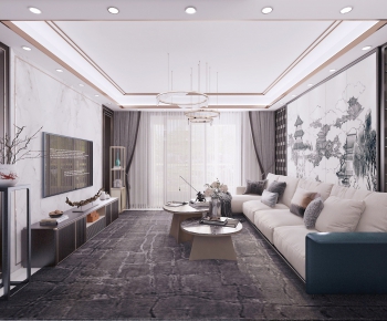New Chinese Style A Living Room-ID:845470393