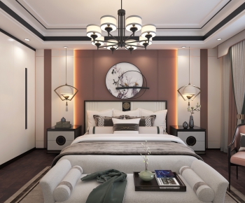 New Chinese Style Bedroom-ID:630870932