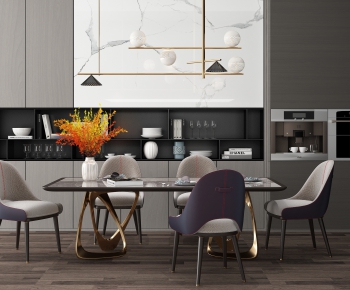 Post Modern Style Dining Table And Chairs-ID:593295423