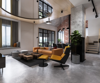 Industrial Style A Living Room-ID:303557324