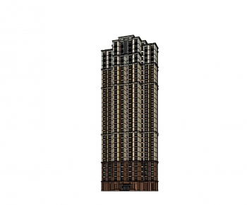 新古典高层公寓楼建筑外观-ID:850762429