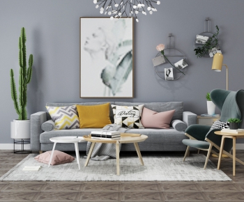 Nordic Style Three-seat Sofa-ID:519605318