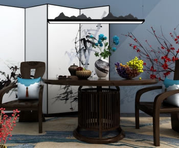 New Chinese Style Dining Table And Chairs-ID:570267925