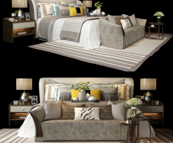 New Chinese Style Double Bed-ID:962979817