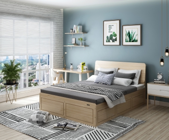 Nordic Style Double Bed-ID:638285391