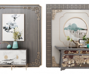 New Chinese Style Entrance Cabinet-ID:343264181